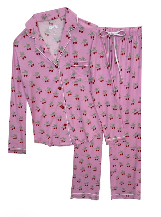 Katie J - Junior Maia Pant Set, Cherry Bow Print