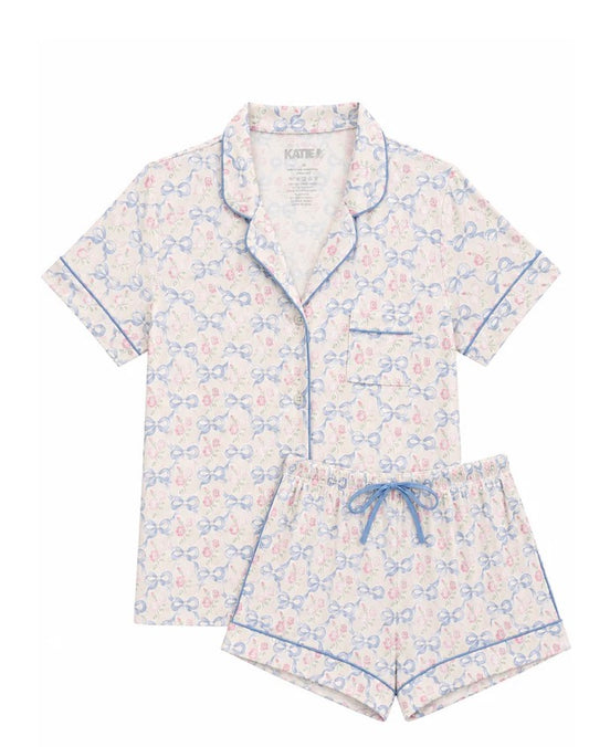 KATIE J BLUE RIBBON SHORT SET, TWEEN