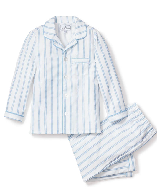 Petite plume periwinkle and white stripe pajama set