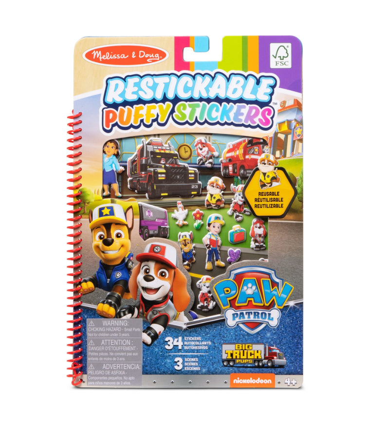 Melissa & Doug - Paw Patrol Restickable Puffy Stickers-Big Pup Trucks 33322