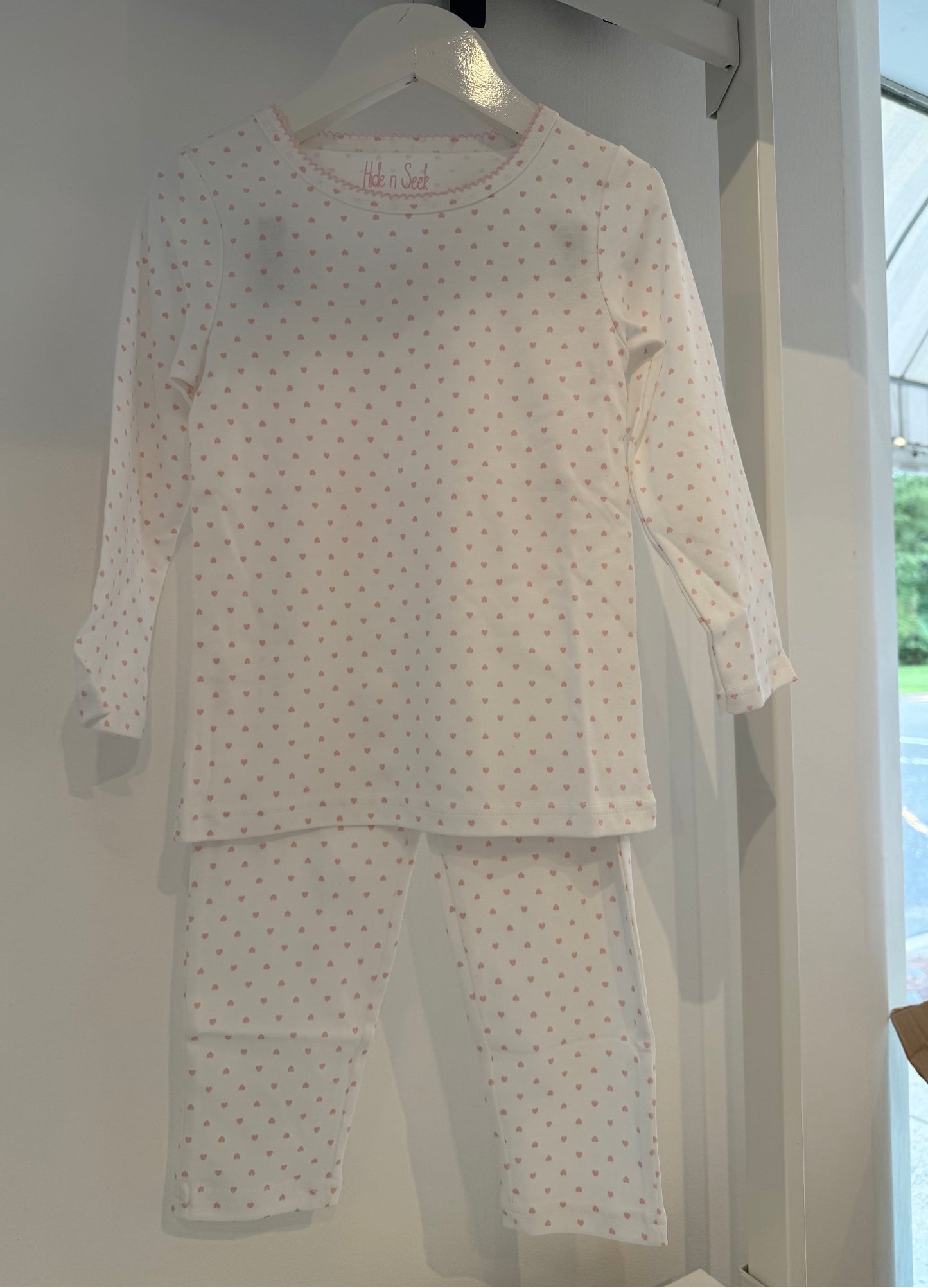 Hide N Seek - Heart Print Pajamas, Pink
