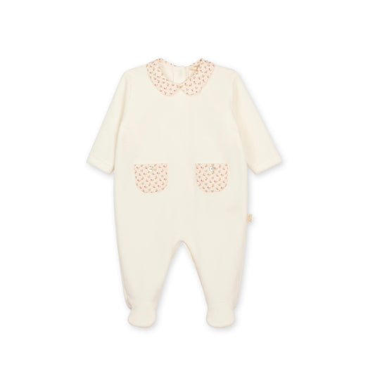 Baby GI - Heather Velour Footie, Ivory