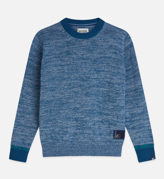 Scotch & Soda - Yarn Regular Fit Crewneck, Grey Dawn Melange