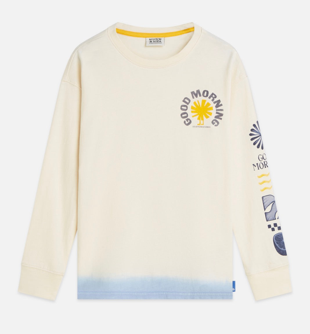 Scotch & Soda -Good Morning Long Sleeve T-Shirt, Eggnog