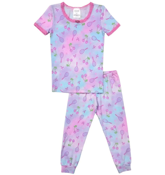 Esme - Short Sleeve & Pants Pajamas, Cherry Tennis