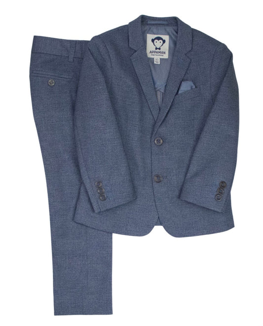 Appaman - 2 Pc Stretchy Mod Suit, Indigo Chambray