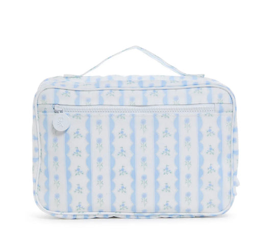TRVL - Bundle Up Hanging Toiletry Bag, Ribbon Floral Blue