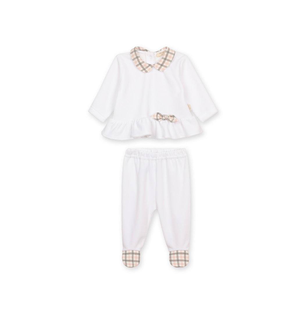 Baby GI - Ivy Velour 2PC Set w/Feet, White