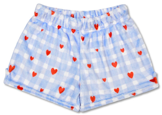 ISCREAM - Gingham Hearts Plush Shorts