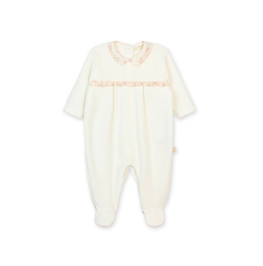Baby GI - Winter Garden Velour Footie, Ivory