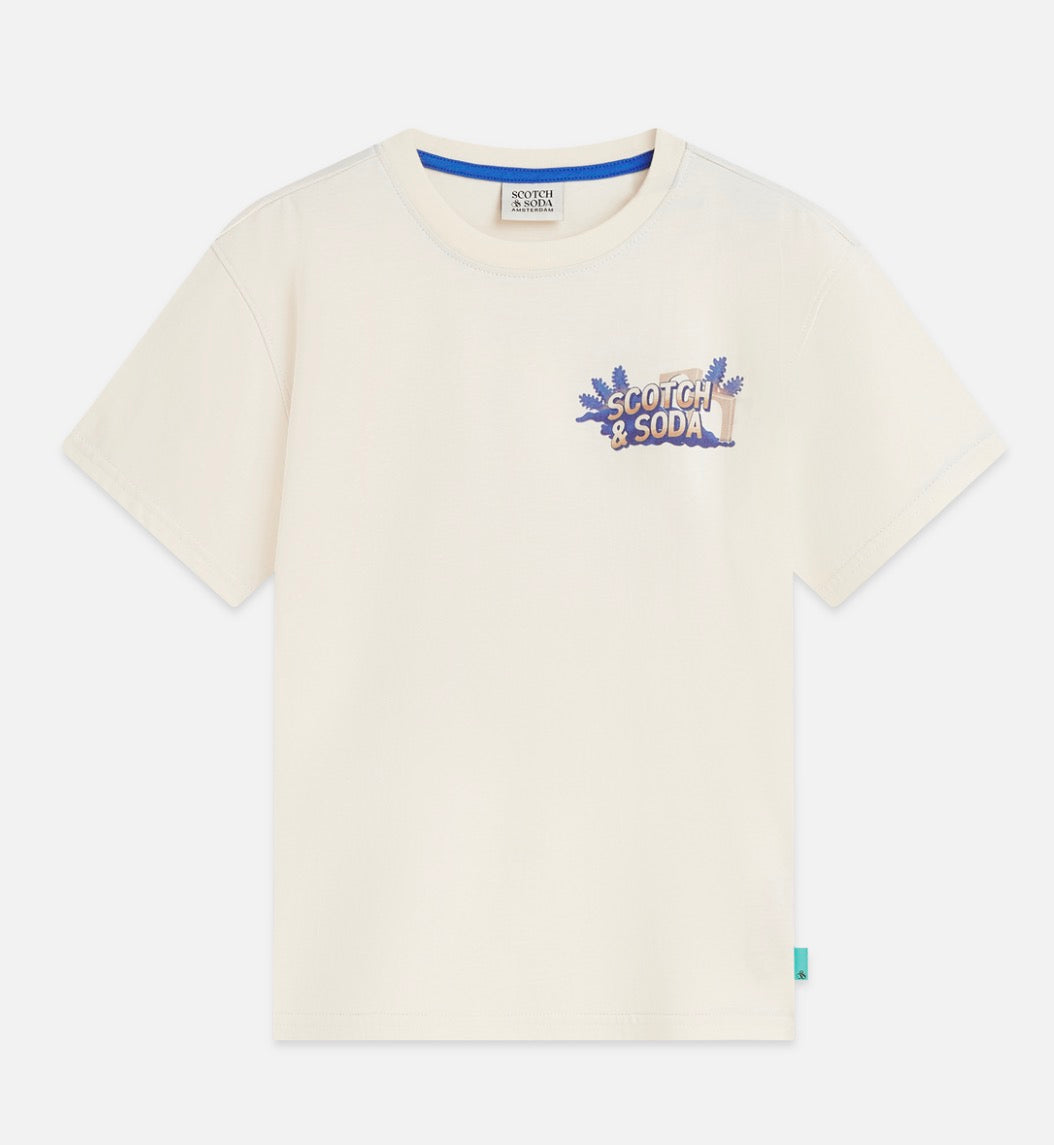Scotch & Soda - Logo Relaxed Fit T-Shirt, Eggnog