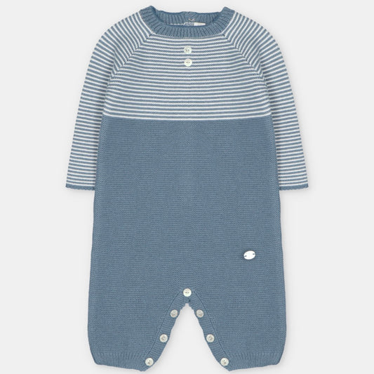Martin Aranda - Romper without Feet in Sweater Knit Cotton Blend, Midnight Blue