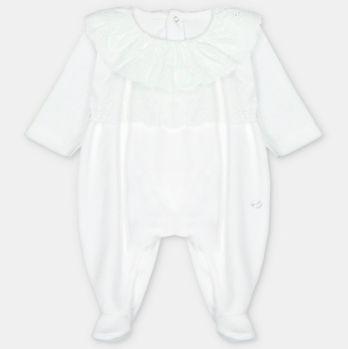 Martin Aranda - Footie in Cotton Velour Yernes, White