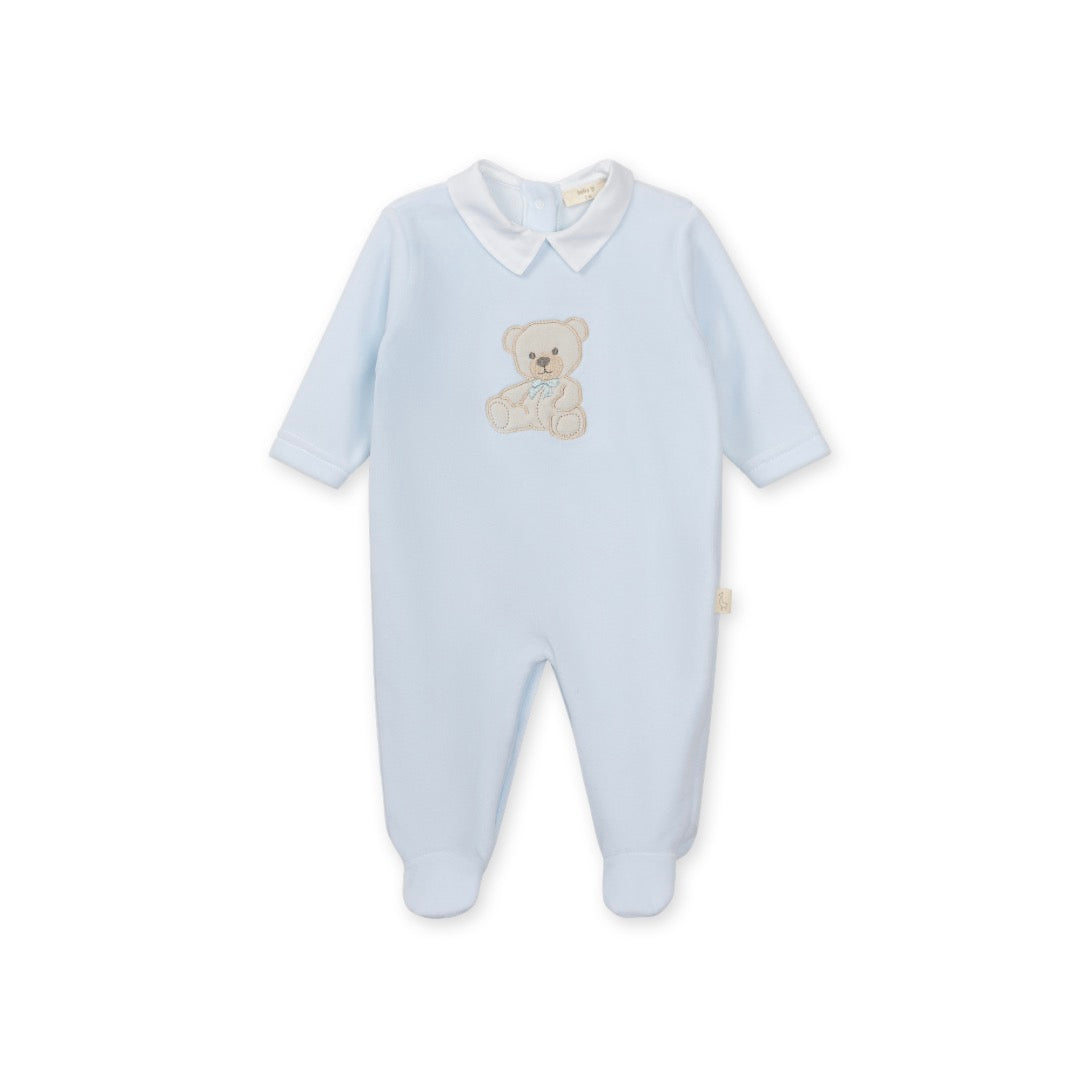 Baby GI - Sweet Teddy Velour Footie, Blue