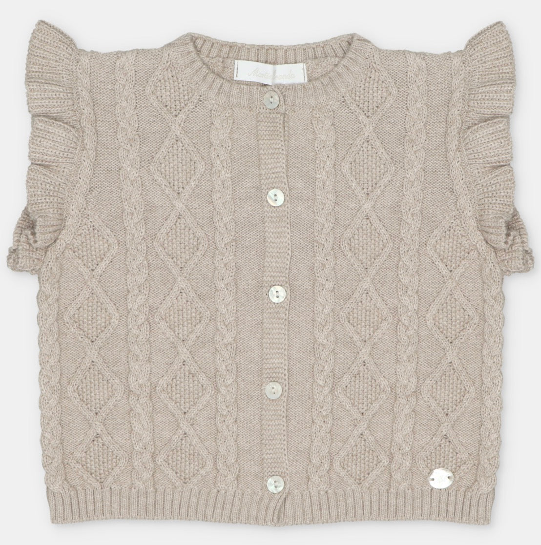 Martin Aranda - Vest in Sweater with Legging/Knit Pant Knit Cotton Blend Onis, Beige