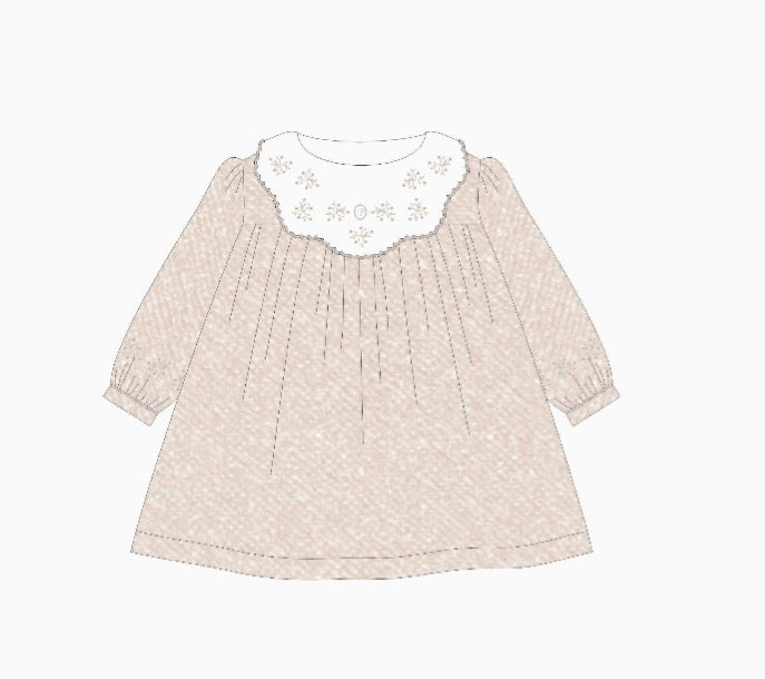 Patachou - Long Sleeve Ruffled Collar Dress, Sweet Pink