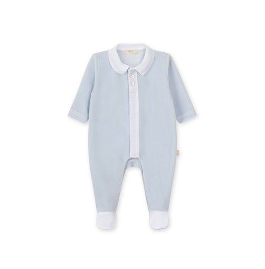 Baby GI - Velour Footie (Front Opening), Pastel Blue