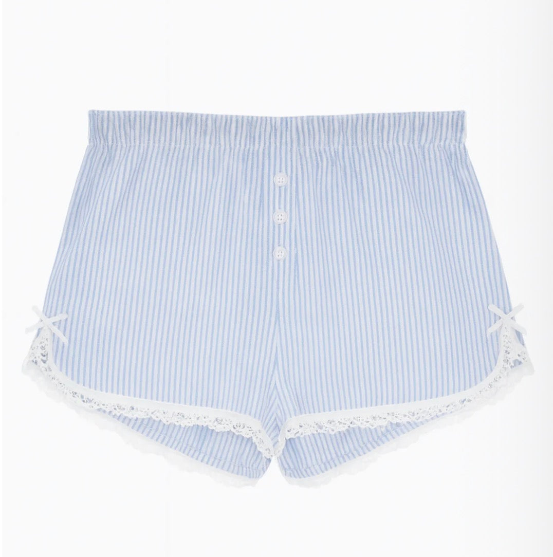Katie J - Tween Caprice Shorts, Baby Blue Stripe