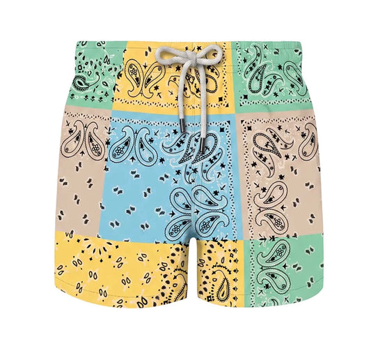 Marino - Boys Swim Shorts, Pastel Bandana