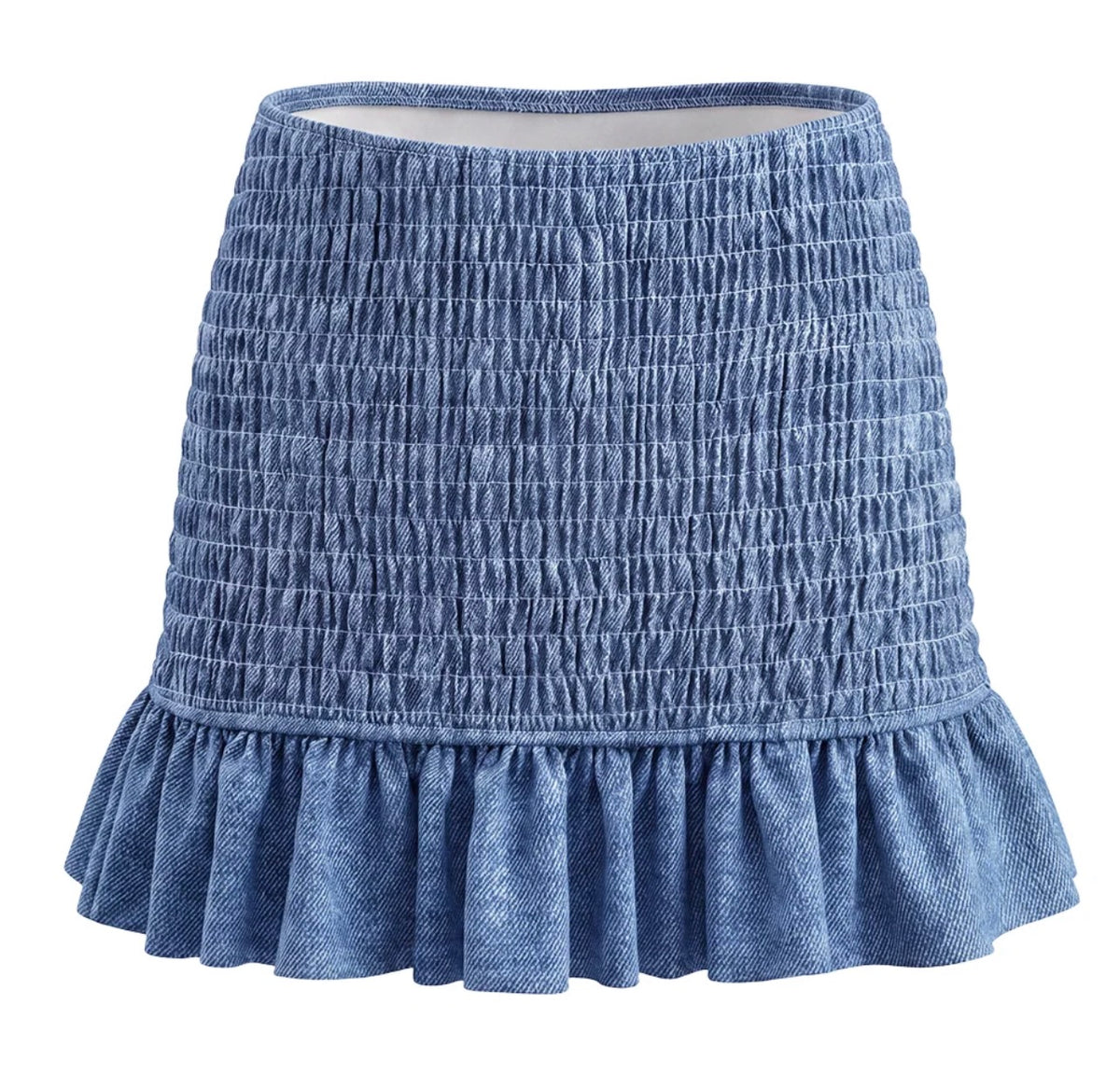 Marino - Smocked Skirt, Denim Emoji