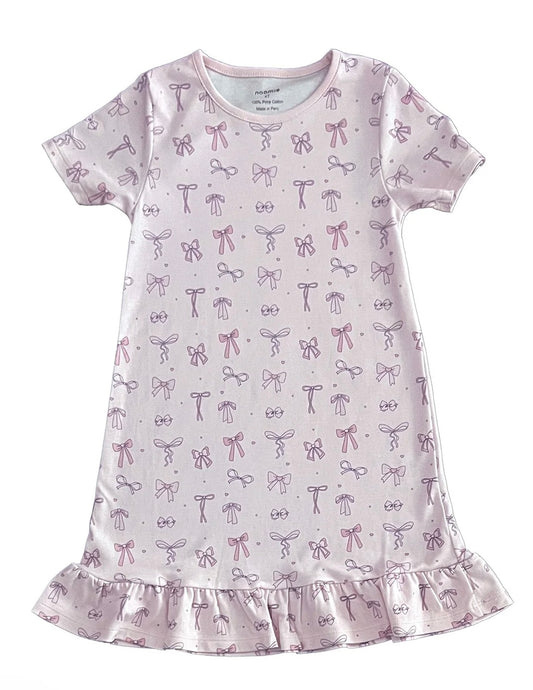Noomie Nightgown Short Sleeve Bows