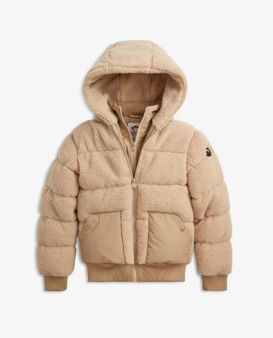 APPAMAN G5TPC-BGE BEIGE TEDDY PUFFER COAT