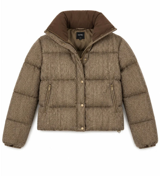 Katie J - Tween Stefie Jacket, Brown Herringbone