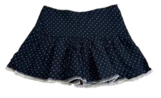 Katie J - Clarke Mini Skirt, Navy White Micro Dots