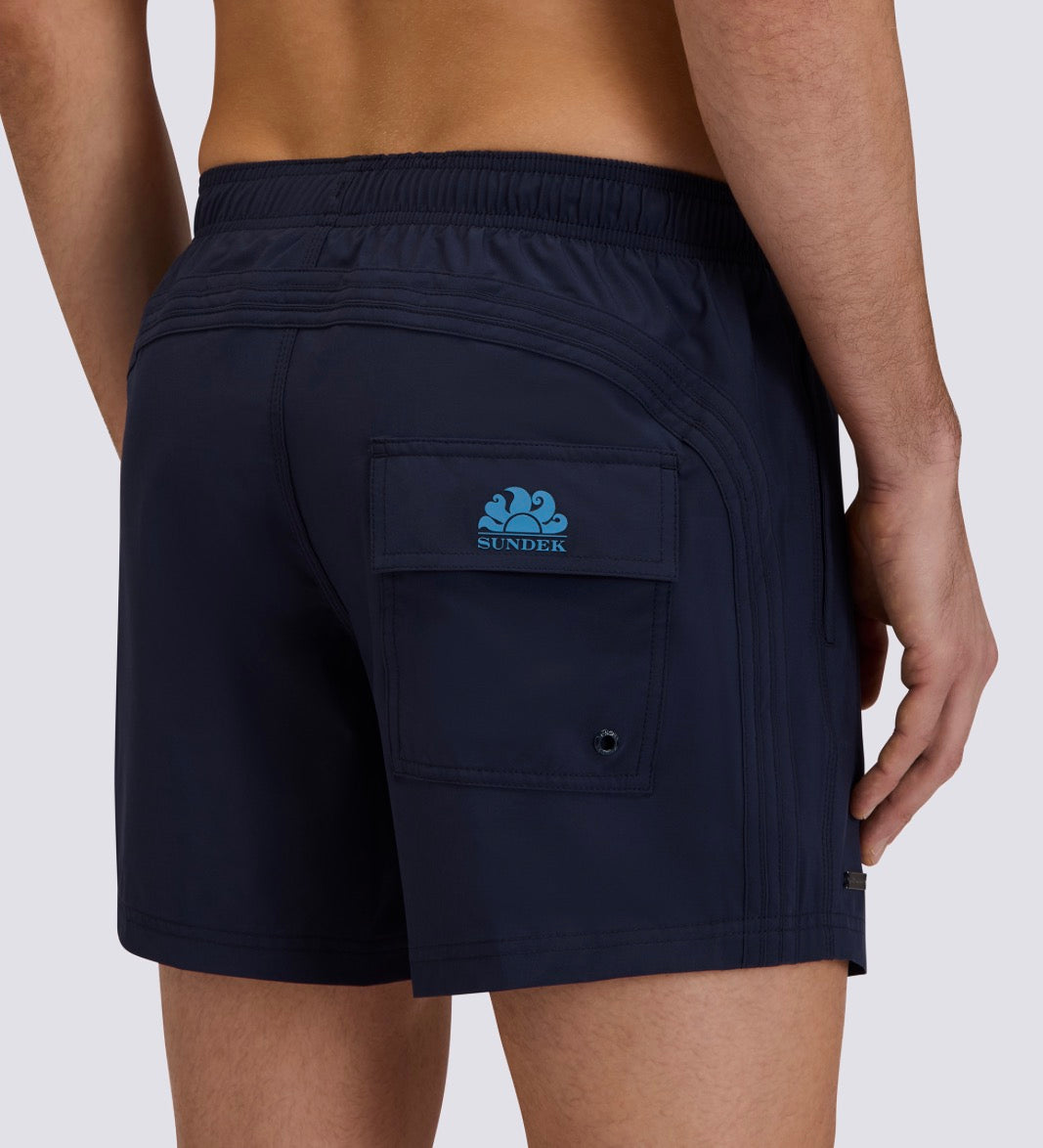 Sundek - Men’s 14’ Elastic Waist Swim Trunks, Dark Navy