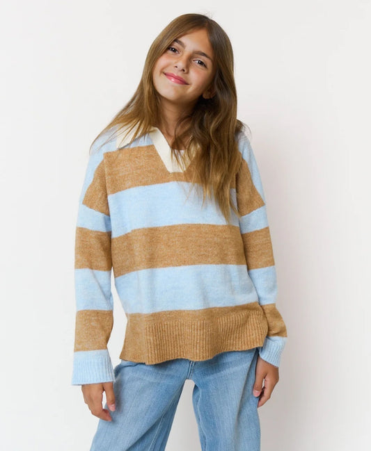 CENTRAL PARK WEST STRIPED RUGBY SWEATER