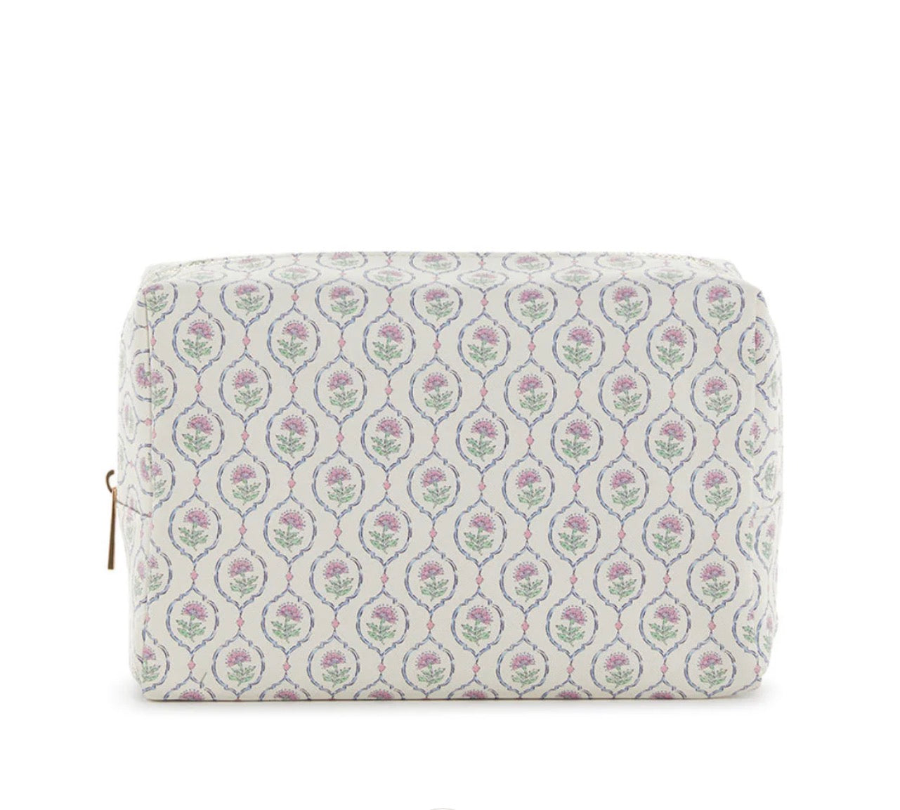 TRVL - Luxe Everyday Cosmetic Bag, Antibes with Navy Pinstripe Liner