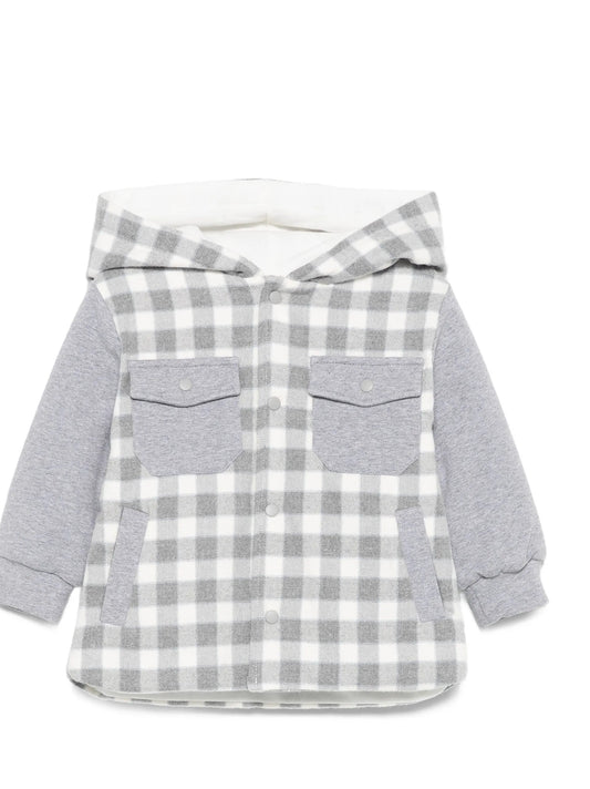 Patachou - Boys Plaid Jacket, Grey/Ecru