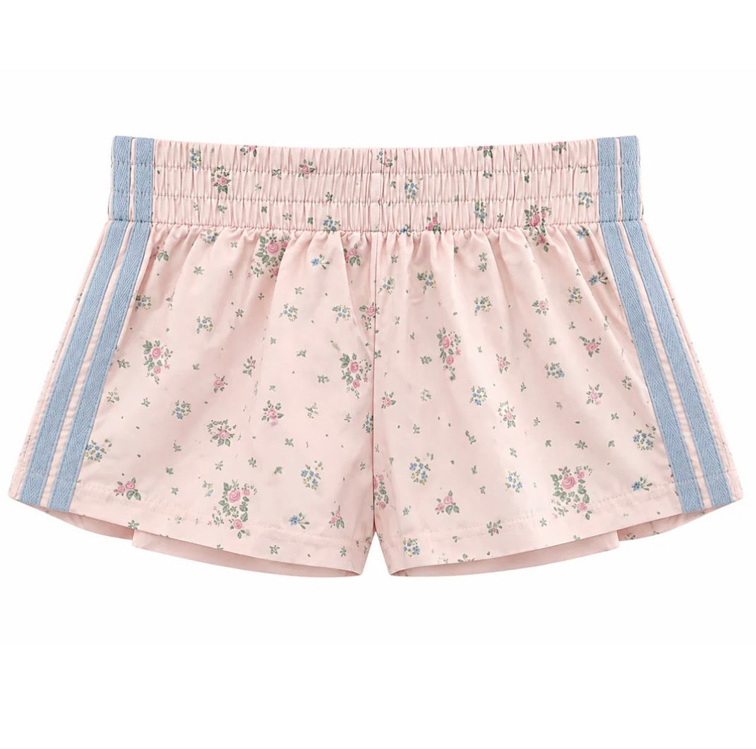 Katie J - Tween Jordyn Shorts, Baby Pink Pastel Floral
