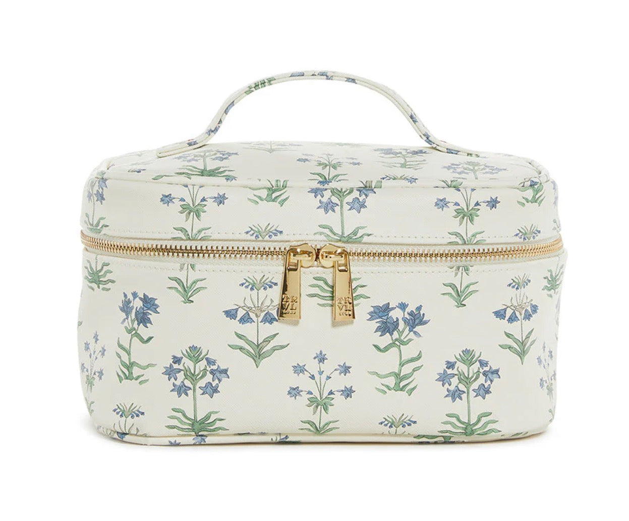 Trvl - Luxe Train 2 Cosmetic Case Provence with Green Pinstripe Liner