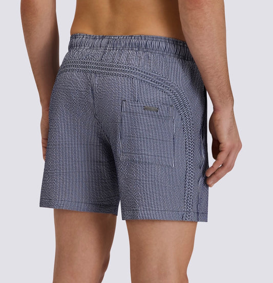 Sundek - Men’s 14’ Elastic Waist Swim Trunks, Dark Navy