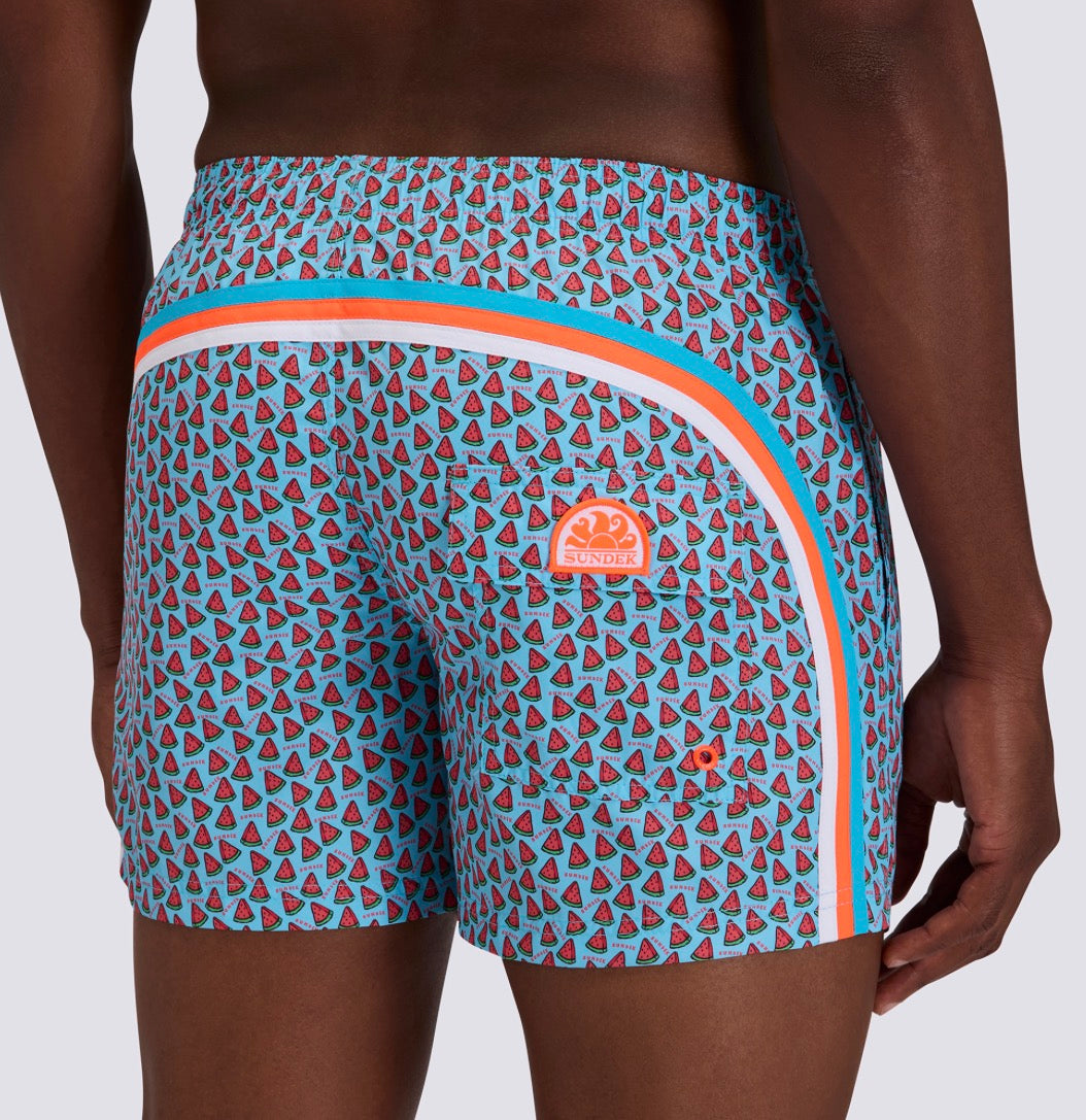 Sundek - Men’s 14’ Elastic Waist Swim Trunks, Lunar