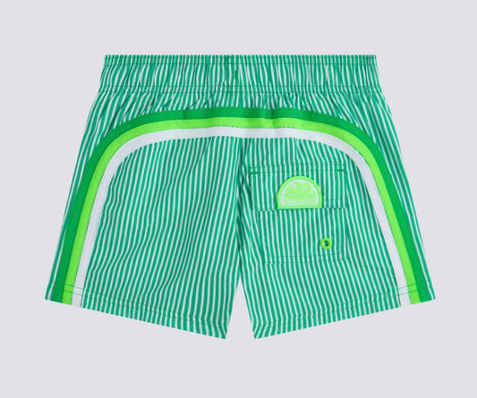 Sundek - Boys Elastic Waist Swim Trunks, Bright Green
