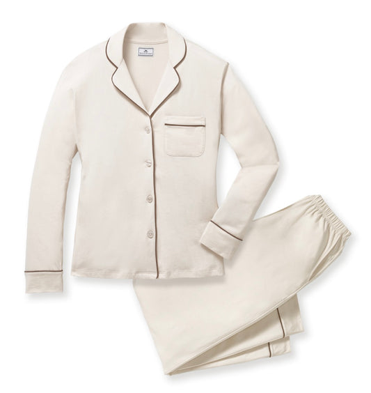 Petite Plume - Women’s Lightweight Pima Cotton Pajama Set, Ivory
