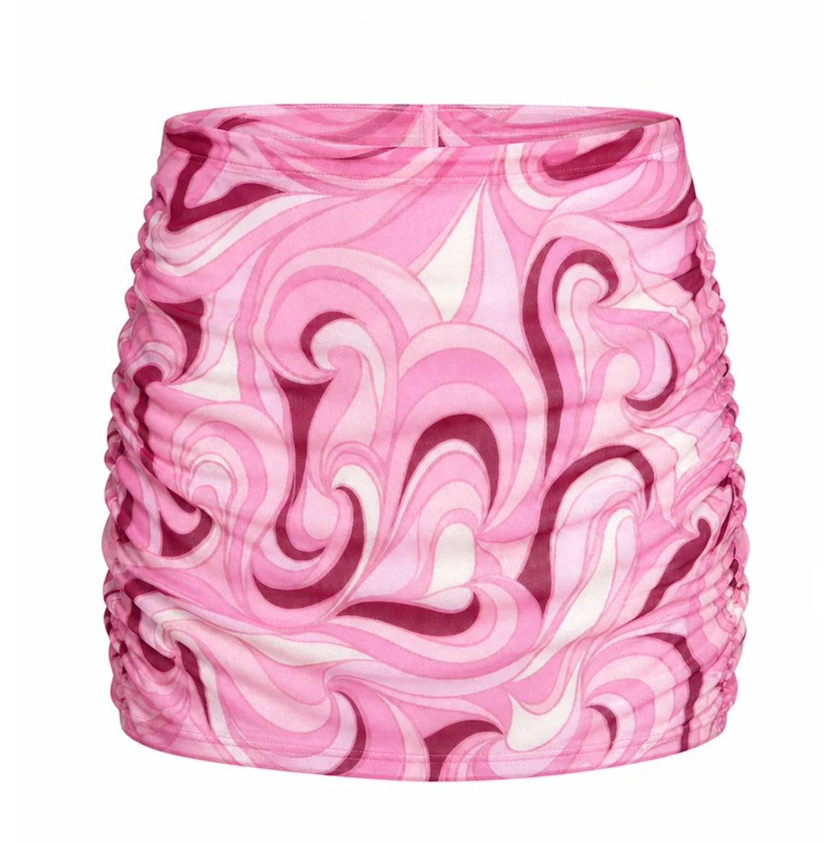 Marino - Ruched Skirt, Pink Groovy