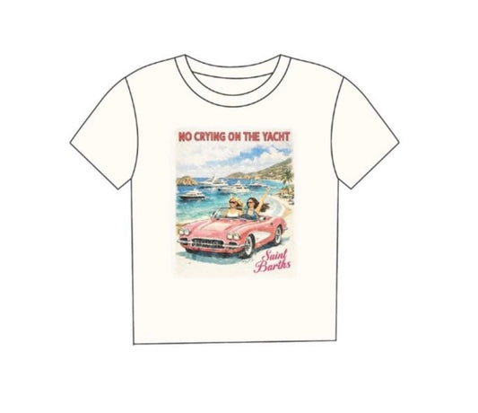 Katie J - Tween Classic Loose No Cry Yacht Tee, Vintage White