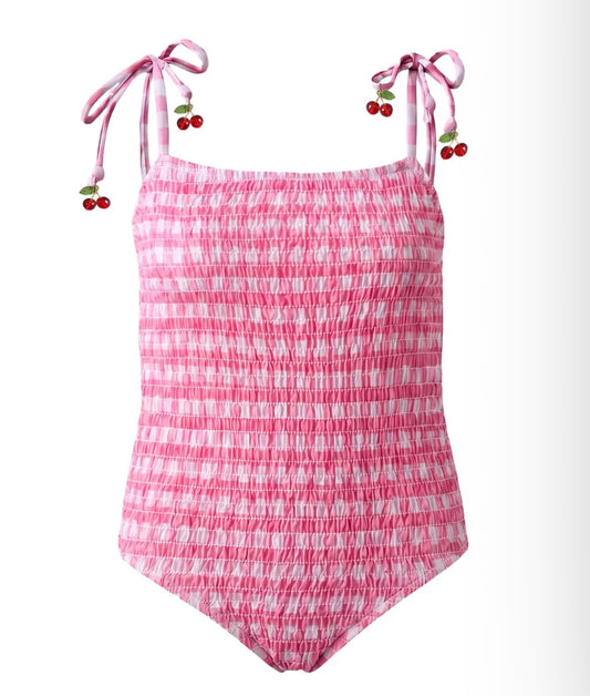 Marino - Vivi One Piece Swimsuit, Pink Gingham