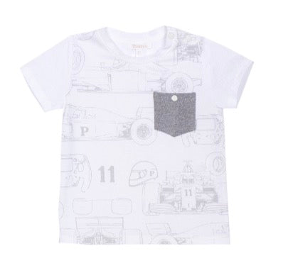 Patachou - Boys Race Car T-Shirt, White