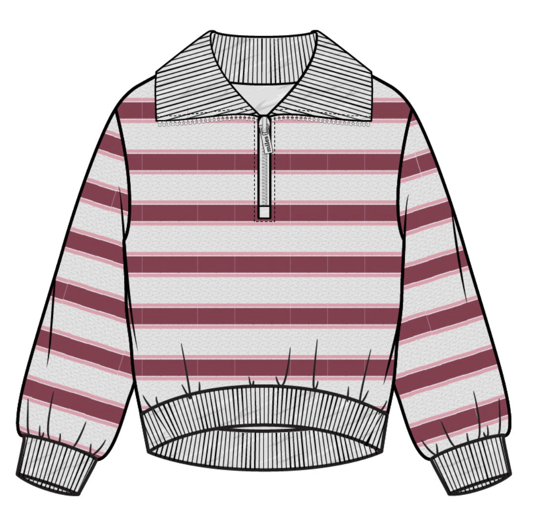 Miles The Label - Long Sleeve 1/4 Zipper Sweatshirt, Heather Grey