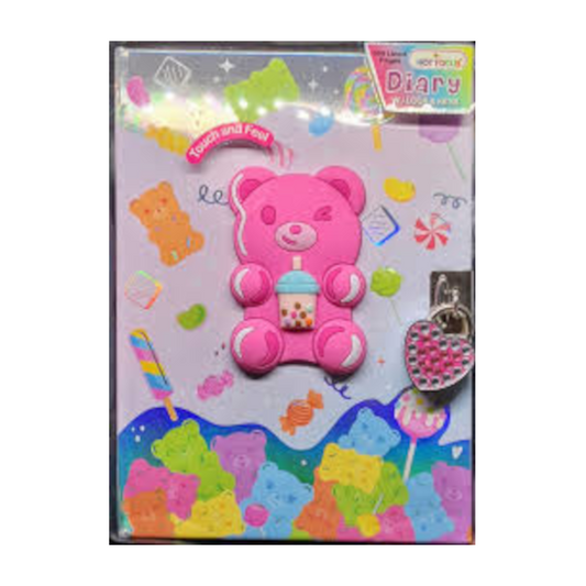 HOT FOCUS Diary with Lock and Keys, Gummy Bear