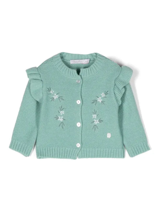 Patachou - Baby Girl Jacket Knit, Sage Green