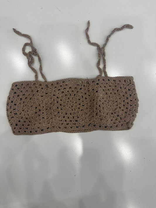 Planet sea beige crochet square tops