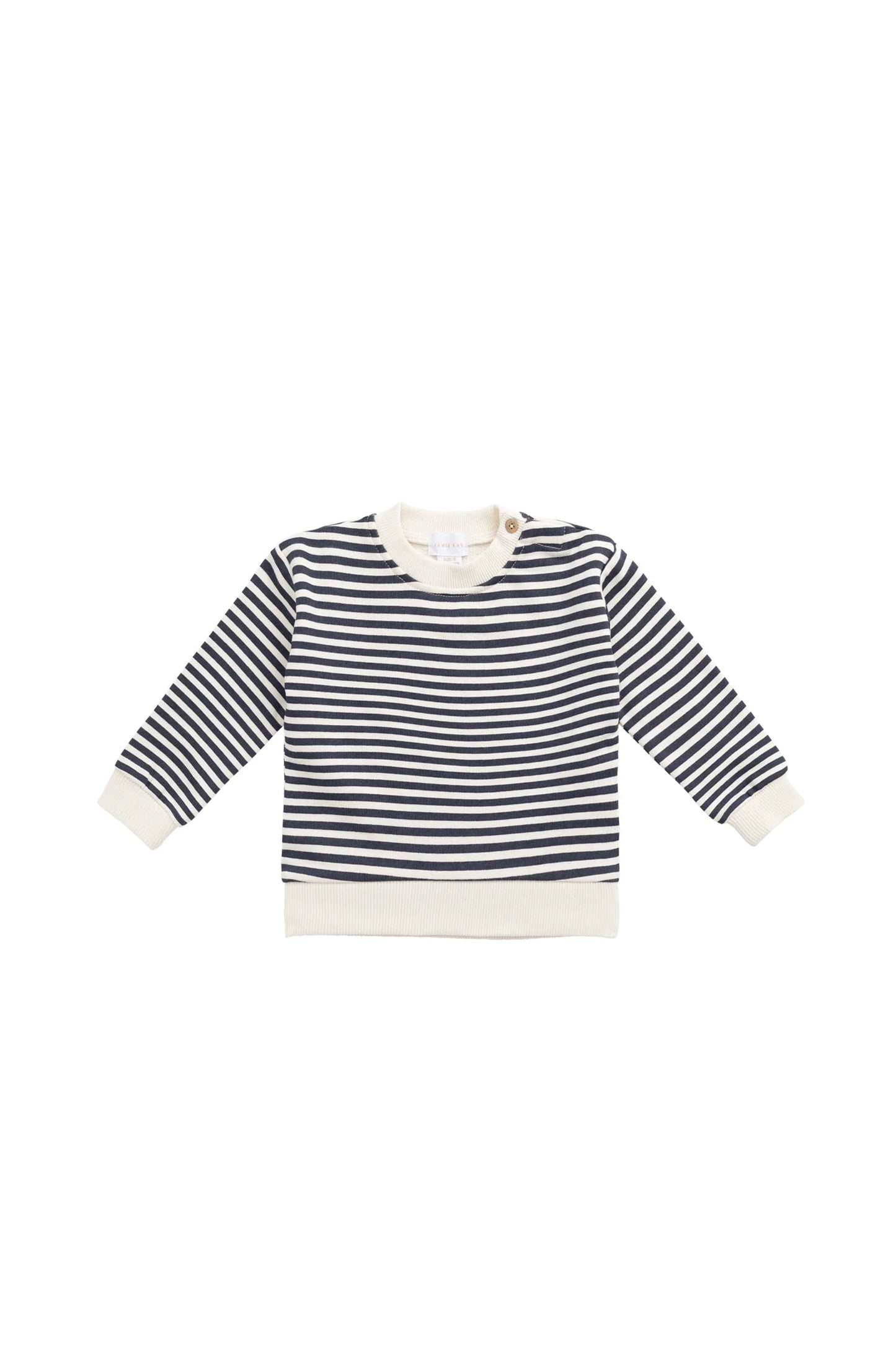 Jamie Kay - Organic Cotton Peyton Sweatshirt and Shorts Set, Slim Stripe Charter/Cloud
