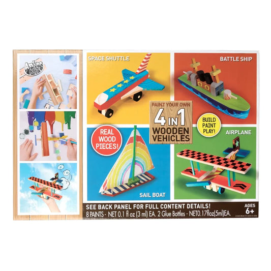 Anker Art - Paint Your Own 4-in-1 Wooden Vehicles