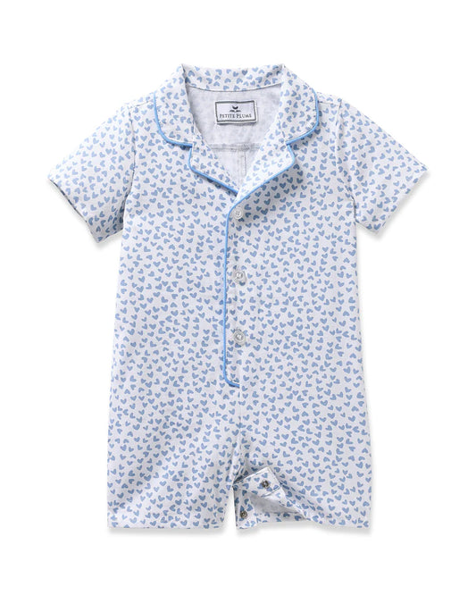 Petite Plume - Baby’s Twill Romper in Bluehearts