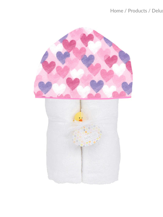 Baby Jar - Deluxe Hooded Towel, Doodle Hearts
